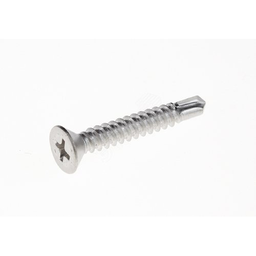 Универсальный шуруп с потайной головкой Pozi и острым наконечником, покрытие: белый / желтый цинк