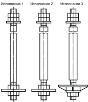 Болт фундаментный с анкерной плитой тип 2 исполнение 1